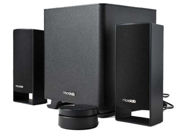 Microlab M-600BT Aktivni drveni zvucnici 2.1 40W RMS(16W,2x12W) BLUETOOTH k-daljinski, 3.5mm CRNI