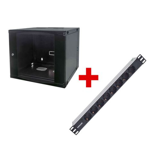 Intellinet 19 orman 9U400mm 50 kg + PDU 8-Output