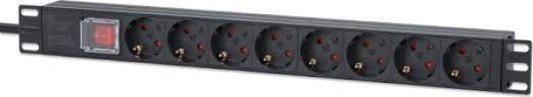 Intellinet PDU letva 19'' 1U Rackmount 8-Output, 2m, Black