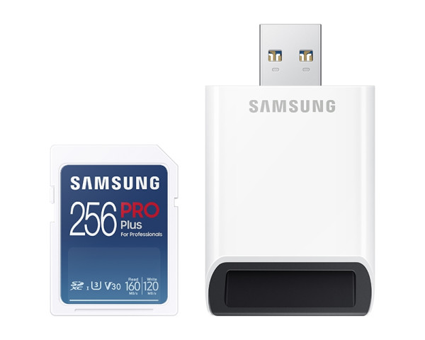 SAMSUNG PRO PLUS Full Size SDXC 256GB U3 + Card Reader MB-SD256KB