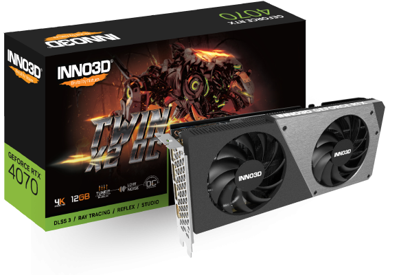 SVGA INNO3D RTX4070 Twin X2 12GB GDDR6X 192bit, 3x DP, 1xHMI