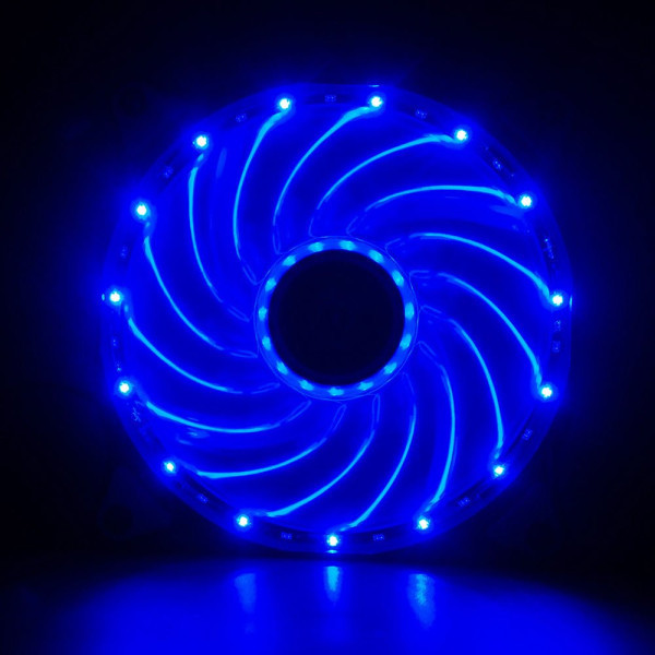 Cooler 120x120 LED BLUE 15lights,black frametransparent leafs3Pin+4Pin