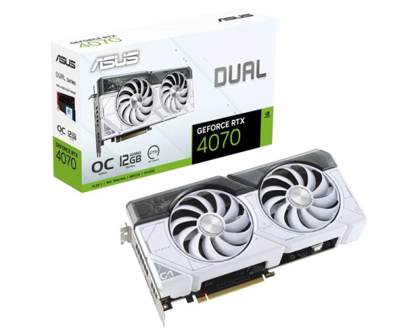 ASUS nVidia GeForce RTX 4070 12GB DUAL-RTX4070-O12G-WHITE