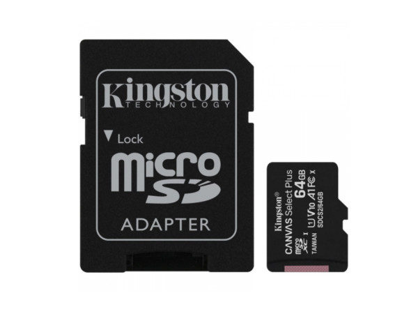Memorije kartice KINGSTON SDCS264GBmicroSDXC64GBClass10 U180MBs-10MBs+adapter' ( 'SDCS264GB' ) 