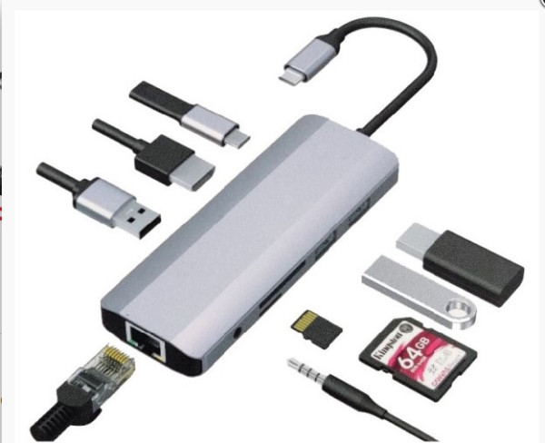 Docking station FastAsia A-CM-COMBO9-03 USB-C - HDMIUSB CCRLANAudio