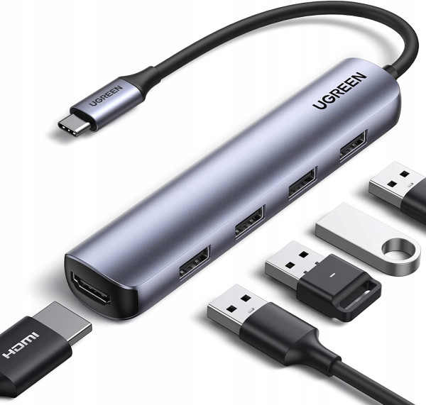 Dosckin station Ugreen CM417 USB-C - 4xUSB3.0HDMI