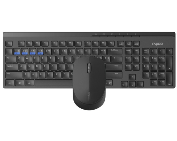 RAPOO 8100M Multi Mode Wireless US Combo set crni
