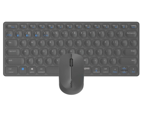 RAPOO 9600M Multi Mode Wireless US Combo set tamno sivi