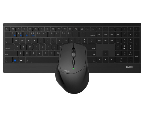 RAPOO 9500M Multi Mode Wireless US Combo set crni